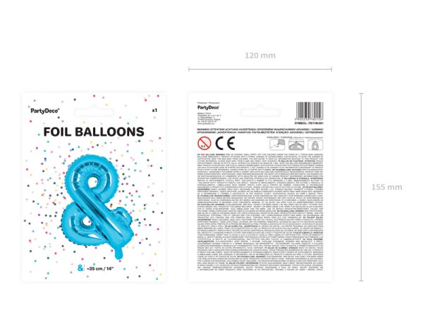 Foil Balloon &, 35cm, blue