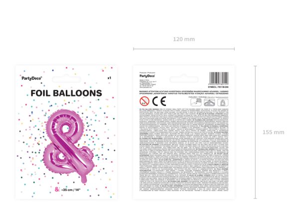 Foil Balloon &, 35cm, dark pink