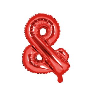Foil Balloon sign ''&'' 35cm, red