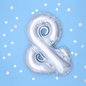 Foil Balloon &, 35cm, silver