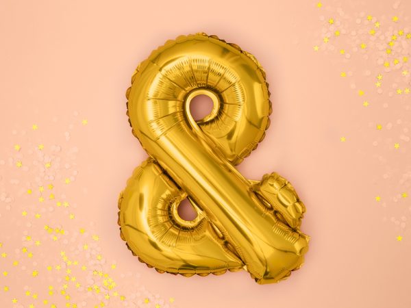 Foil Balloon &, 35cm, gold