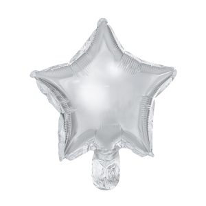 Foil balloons Stars, 25cm, silver (1 pkt / 25 pc.)
