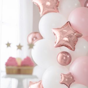 Foil balloons Stars, 25 cm, rose gold (1 pkt / 25 pc.)
