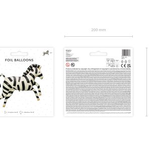 Foil balloons Zebra, 115x85 cm, mix