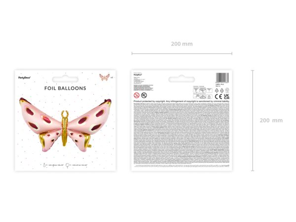 Foil balloons Butterfly, 120x87 cm, mix