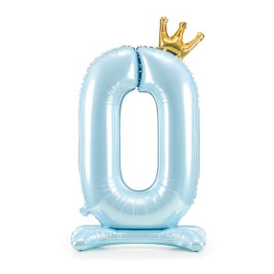 Standing foil balloon Number ''0'' , 84 cm,  sky-blue