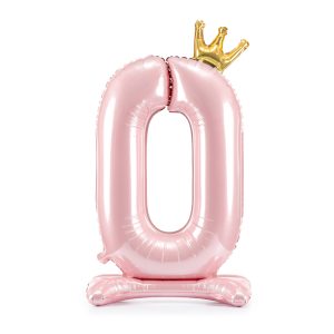 Standing foil balloon Number ''0'' , 84 cm,  light pink