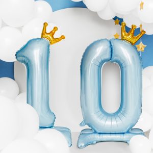 Standing foil balloon Number '' 1 '' , 84 cm,  sky-blue