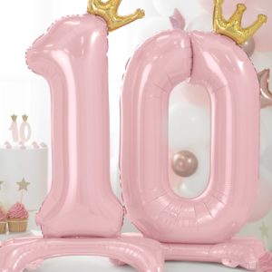 Standing foil balloon Number ''1'' , 84 cm,  light pink