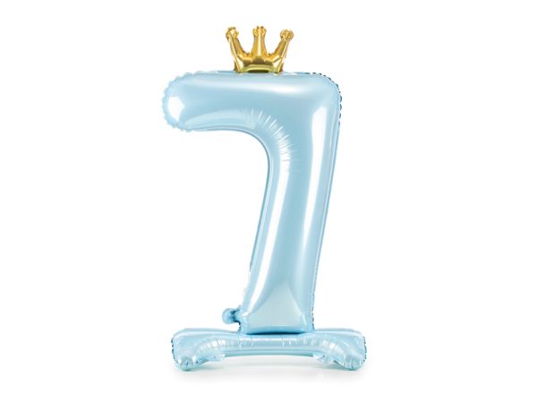 Standing foil balloon Number ''7'' , 84 cm,  sky-blue