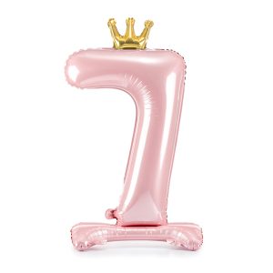 Standing foil balloon Number ''7'' , 84 cm,  light pink