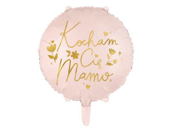 Foil balloon ''Kocham Cię Mamo'', 45 cm, pink