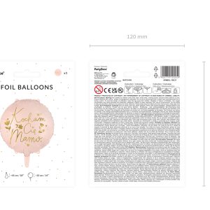 Foil balloon ''Kocham Cię Mamo'', 45 cm, pink