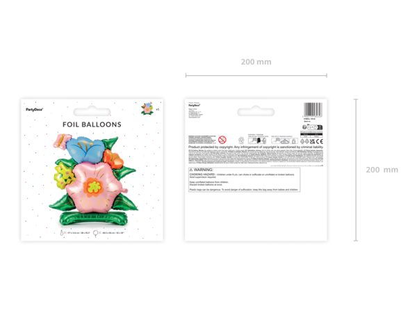 Standing foil balloon Flowers,100x116 cm, mix