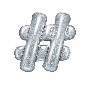 Foil Balloon #, 35cm, holograficzny