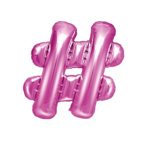 Foil Balloon #, 35cm, dark pink