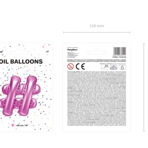 Foil Balloon #, 35cm, dark pink