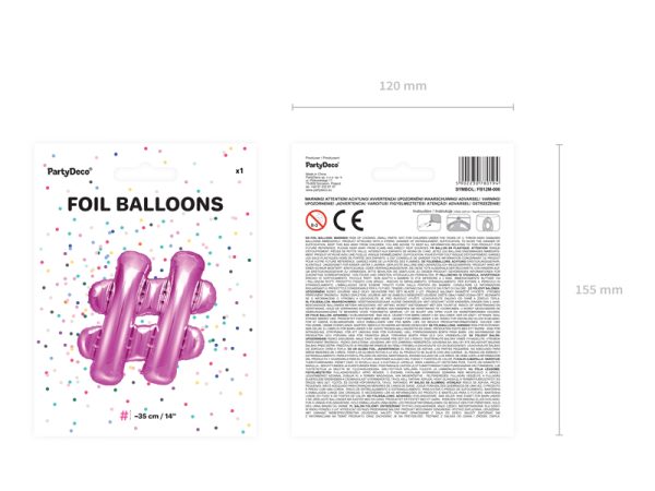 Foil Balloon #, 35cm, dark pink