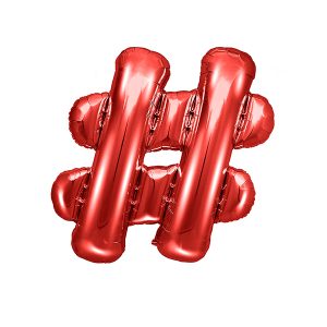 Foil Balloon sign ''#'', 35cm, red