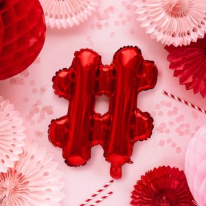 Foil Balloon sign ''#'', 35cm, red