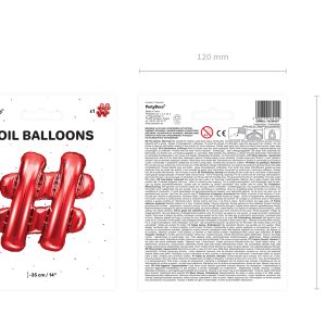 Foil Balloon sign ''#'', 35cm, red