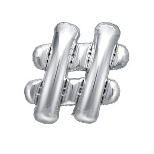 Foil Balloon #, 35cm, silver