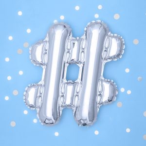 Foil Balloon #, 35cm, silver