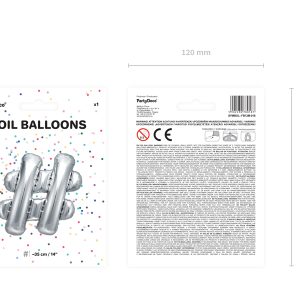 Foil Balloon #, 35cm, silver