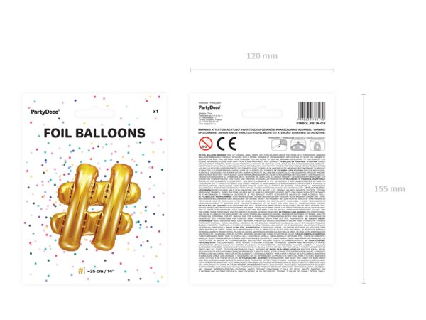 Foil Balloon #, 35cm, gold