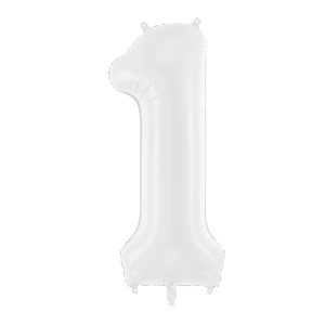 Foil ballon Number ''1'', 86 cm, white