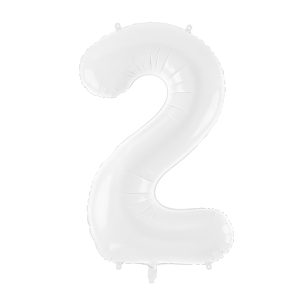 Foil ballon Number ''2'', 86 cm, white