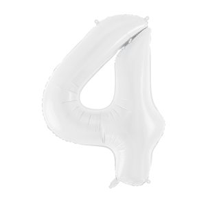 Foil ballon Number ''4'', 86 cm, white