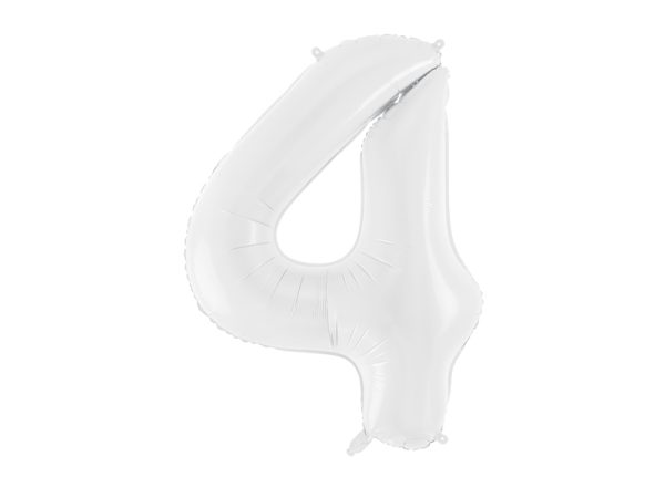 Foil ballon Number ''4'', 86 cm, white