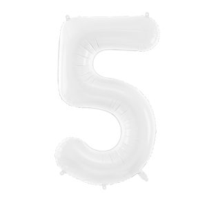 Foil ballon Number ''5'', 86 cm, white