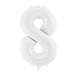 Foil ballon Number ''8'', 86 cm, white