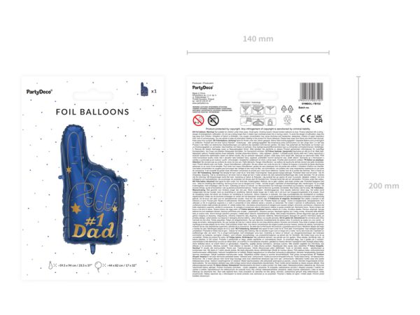 Foil balloon #1 Dad, 46 x 86.5 cm, mix