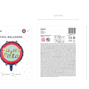 Foil balloon Super Tata, 45 cm, mix