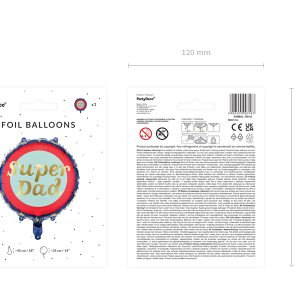 Foil balloon Super Dad, 45 cm, mix