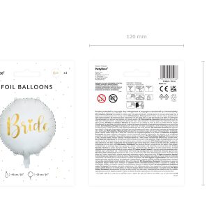 Foil balloon Bride 45cm, white