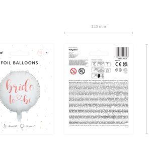 Foil balloon Bride to be 45cm, white