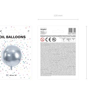 Foil Balloon Ball, 40cm, silver