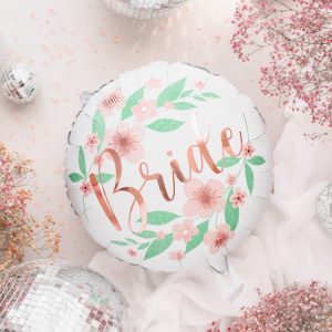Foil balloon Flower Bride 45cm, white