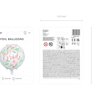 Foil balloon Flower Bride 45cm, white
