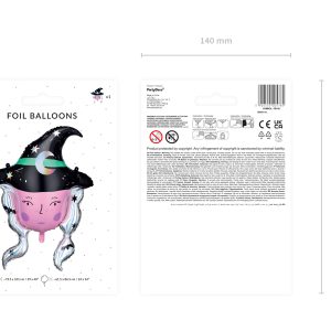 Foil balloon Witch, 73,5x101 cm, mix