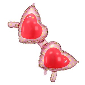 Foil balloon Heart glasses, 115,5x52 cm, mix