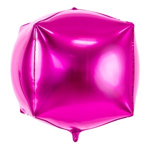 Foil Balloon Cubic, 35x35x35cm, dark pink