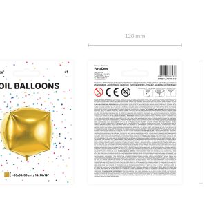 Foil Balloon Cubic, 35x35x35cm, gold