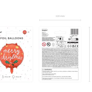 Foil balloon Merry Christmas, 45 cm, mix