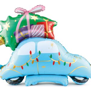 Standing foil balloon Christmas Car, 102x100 cm, mix