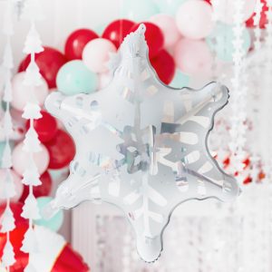 Foil balloon Snowflake, 64x66 cm, holographic